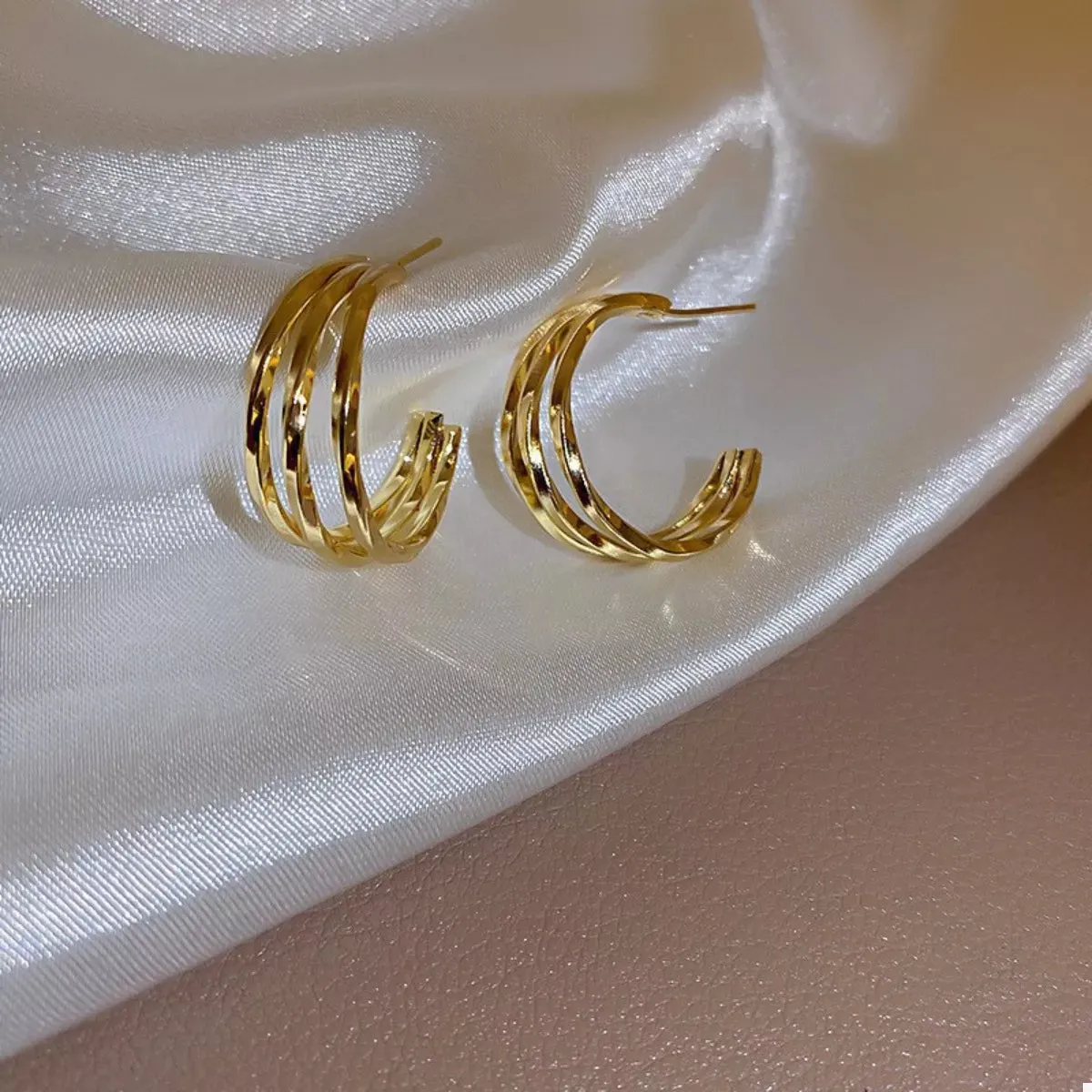 18K Gold-Plated Hoop Earrings sold by Charming Charlie product image thumbnail 4