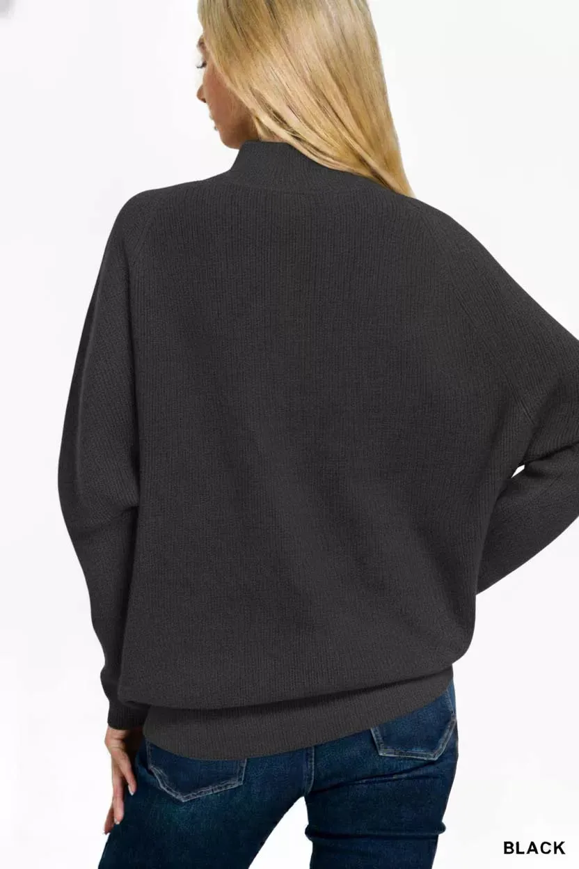 Zenana Viscose Dolman Sleeve Mock Neck Sweater sold by Charming Charlie product image thumbnail 2