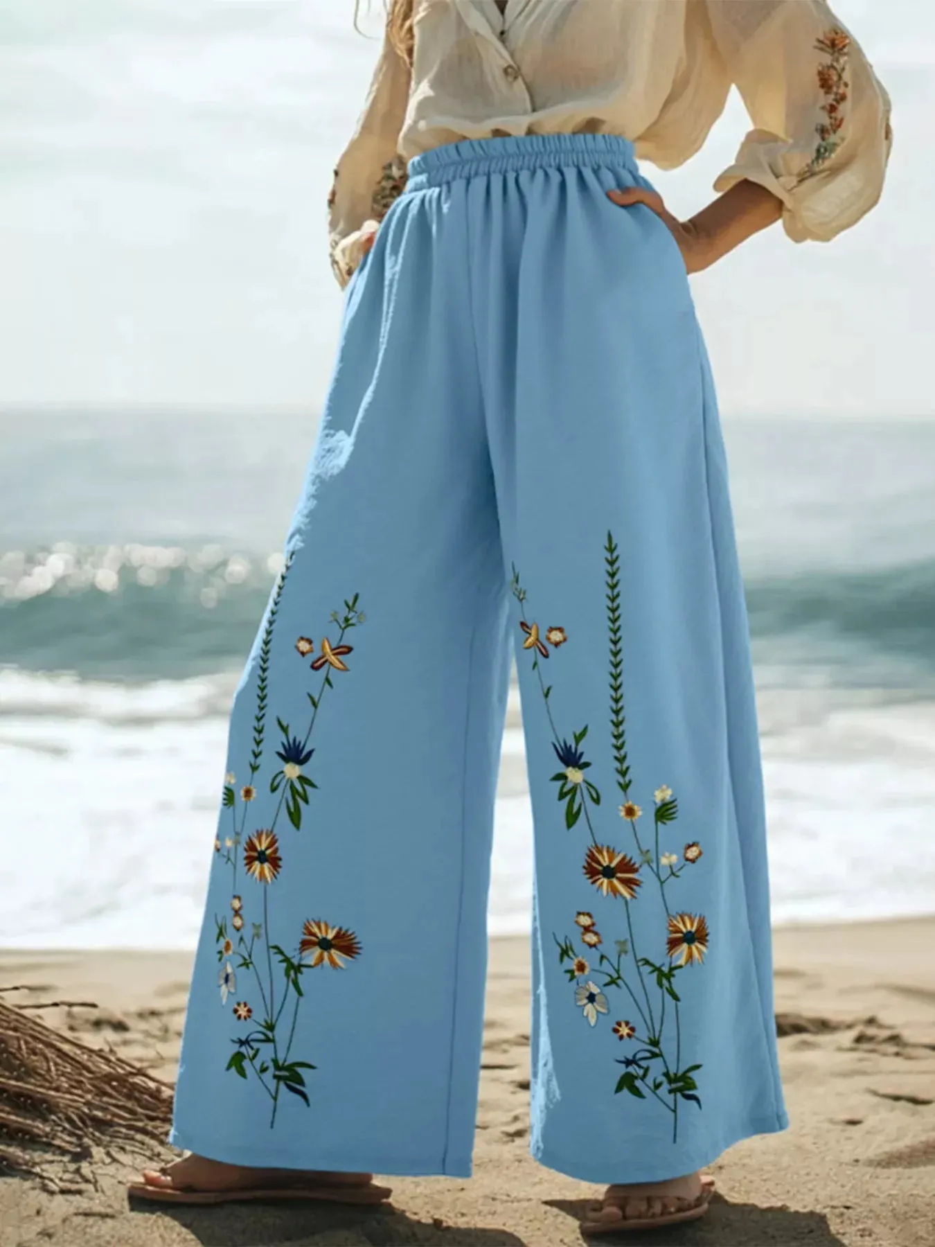 Floral Wide Leg Pants sold by Charming Charlie product image thumbnail 3