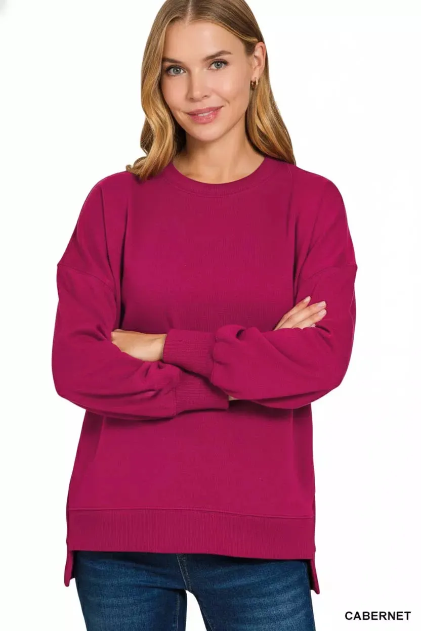 Zenana Fleece Hi-low Boyfriend Sweatshirts with Pockets sold by Charming Charlie product image thumbnail 2