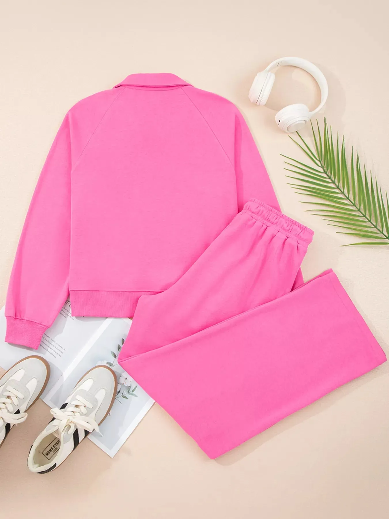 Solid Color Collared Pullover and Central Seam Pants Set sold by Charming Charlie product image thumbnail 3