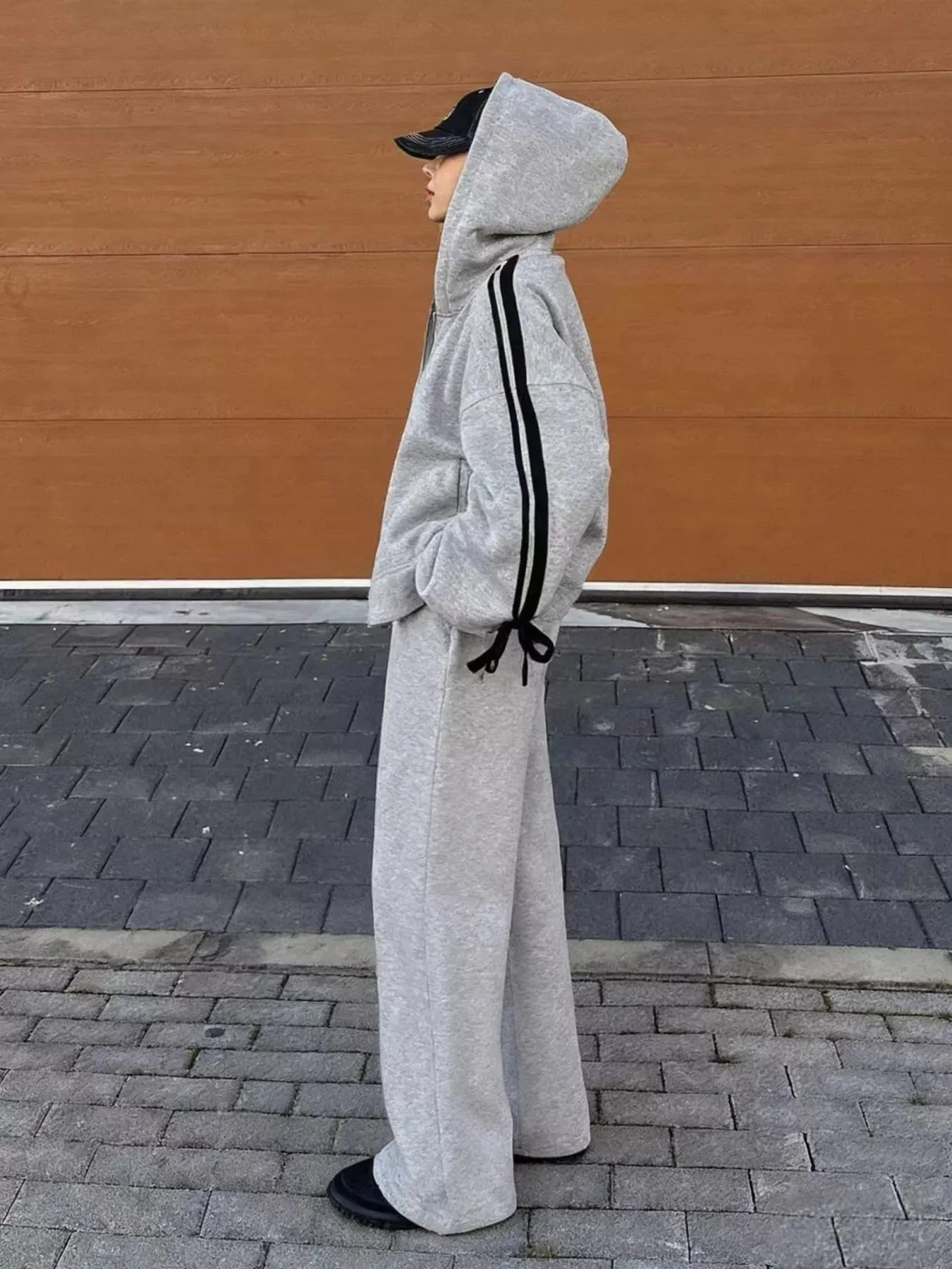 Side Striped Zip Up Hoodie and Pants Set sold by Charming Charlie product image thumbnail 4