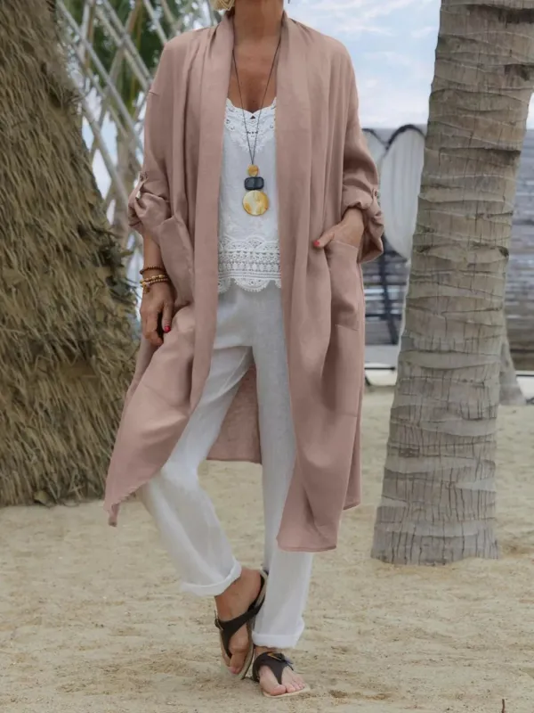 Plus Size Lightweight Open Front Cardigan with Pockets sold by Charming Charlie