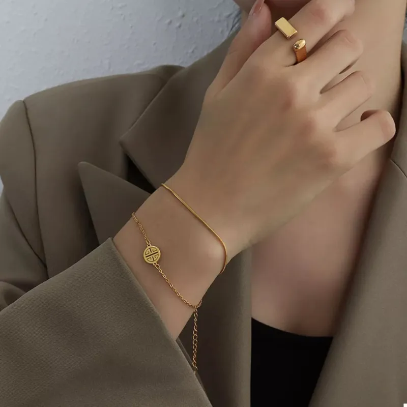 18K Gold-Plated Double Layered Bracelet sold by Charming Charlie