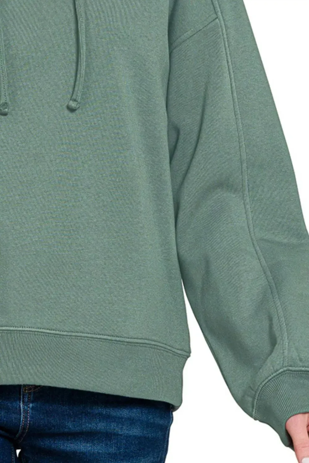 Zenana Drawstring Relaxed Fit Fleece Hoodie sold by Charming Charlie product image thumbnail 3
