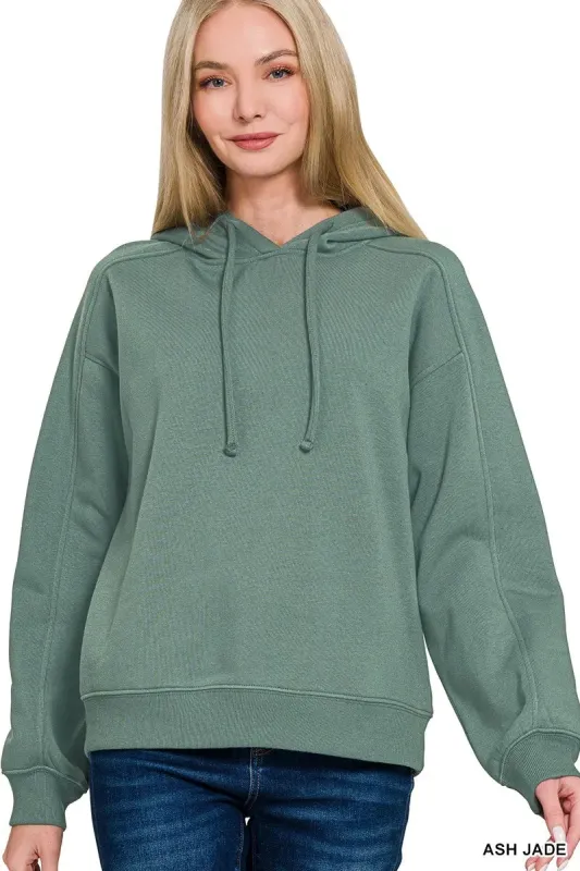 Zenana Drawstring Relaxed Fit Fleece Hoodie sold by Charming Charlie