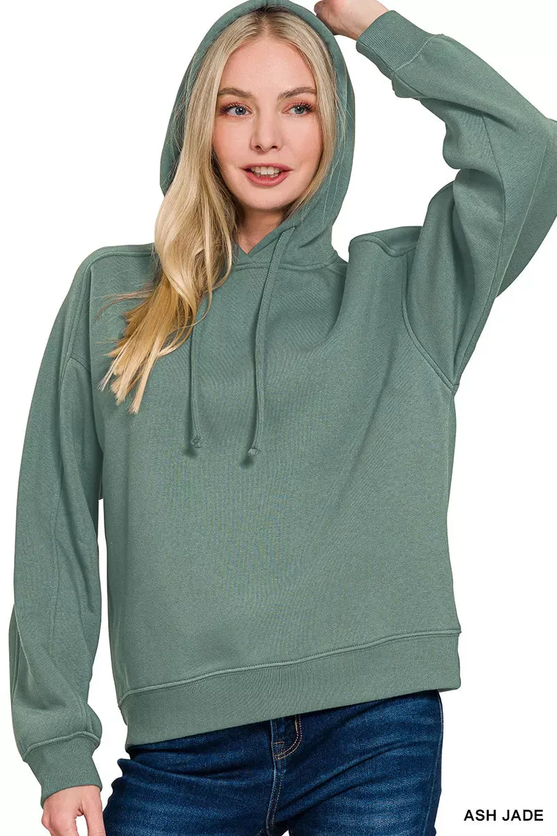 Zenana Drawstring Relaxed Fit Fleece Hoodie sold by Charming Charlie product image thumbnail 2