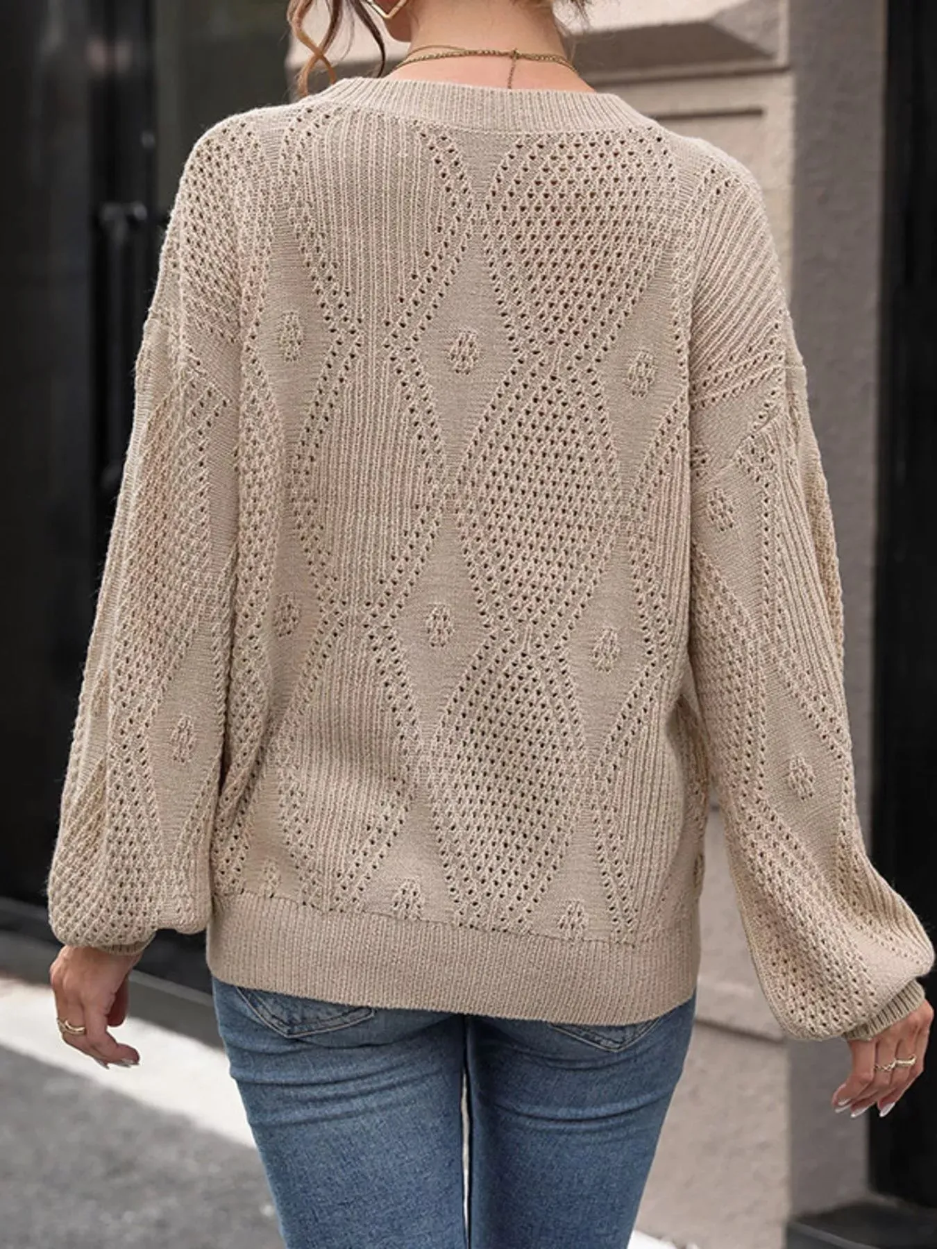 Openwork Dropped Shoulder Sweater sold by Charming Charlie product image thumbnail 5
