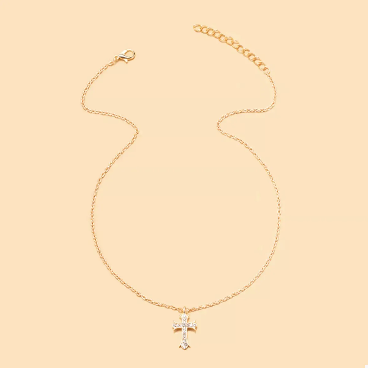 18K Gold-Plated Rhinestone Cross Necklace sold by Charming Charlie product image thumbnail 4