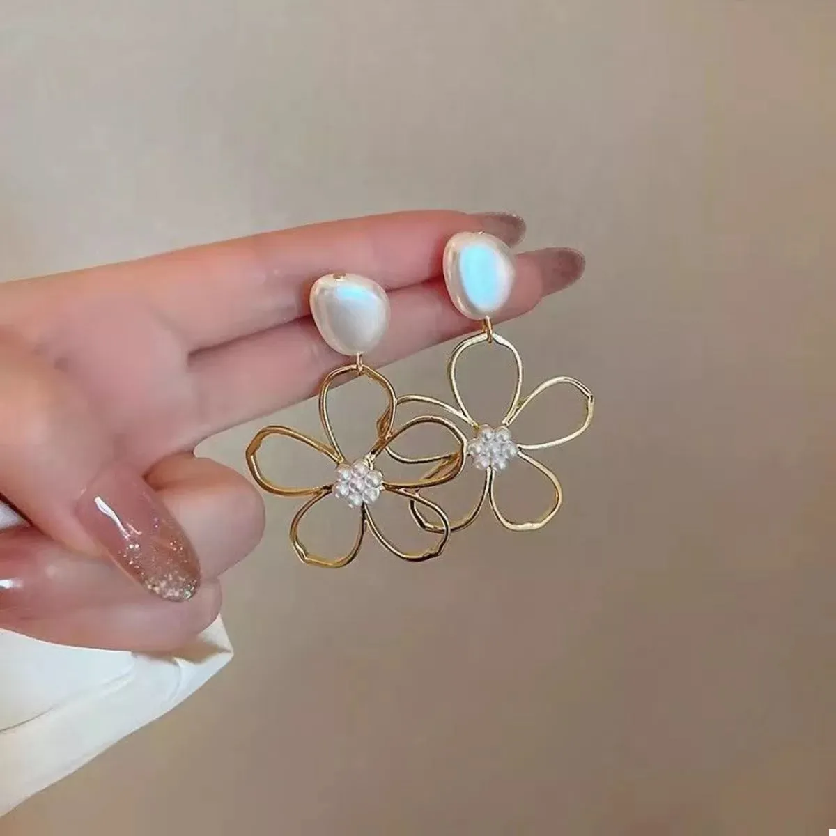 Pearl & Floral Drop Earrings sold by Charming Charlie product image thumbnail 2