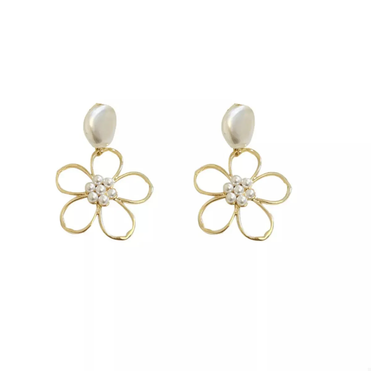 Pearl & Floral Drop Earrings sold by Charming Charlie product image thumbnail 4