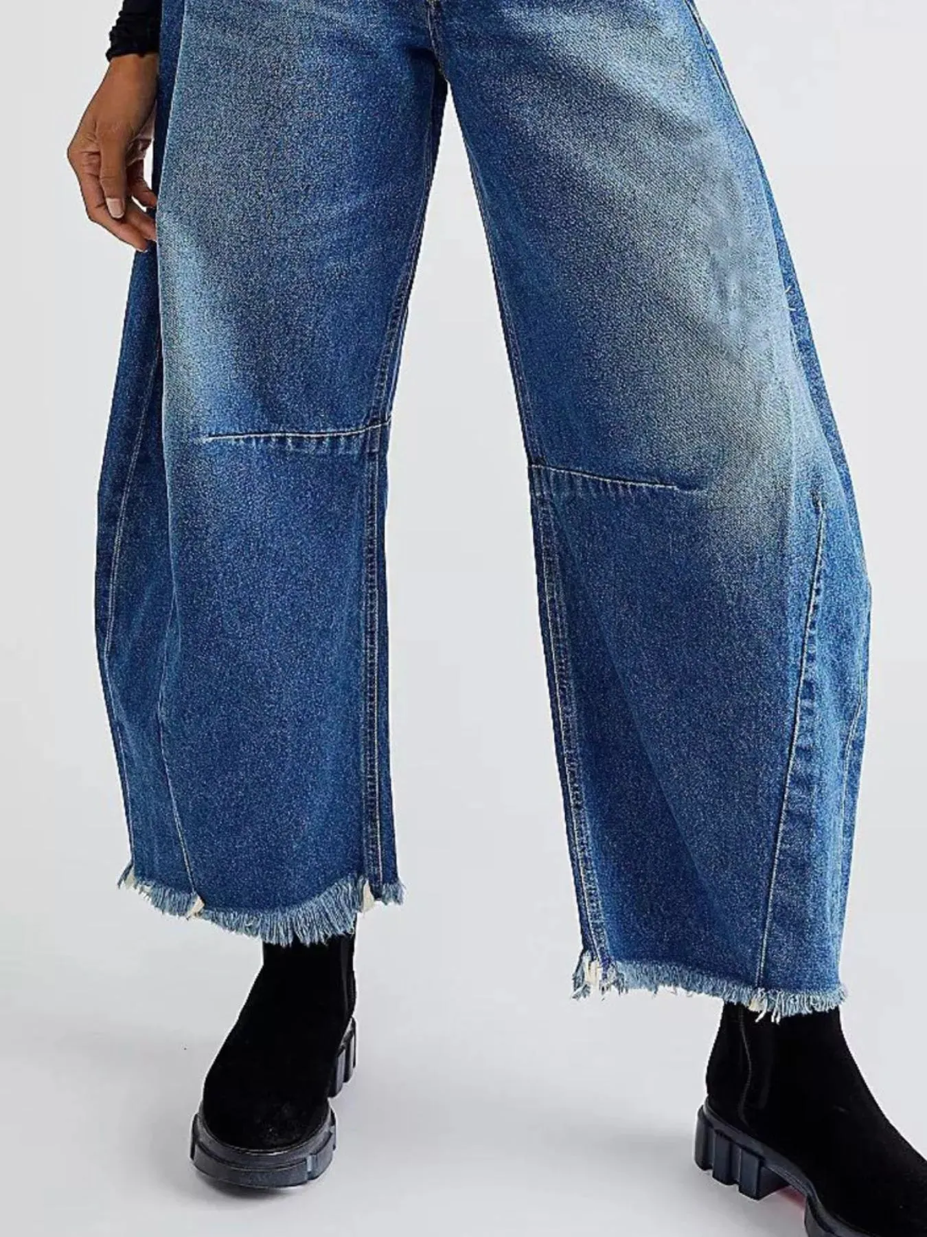 Wide Leg Raw Hem Jeans sold by Charming Charlie product image thumbnail 3