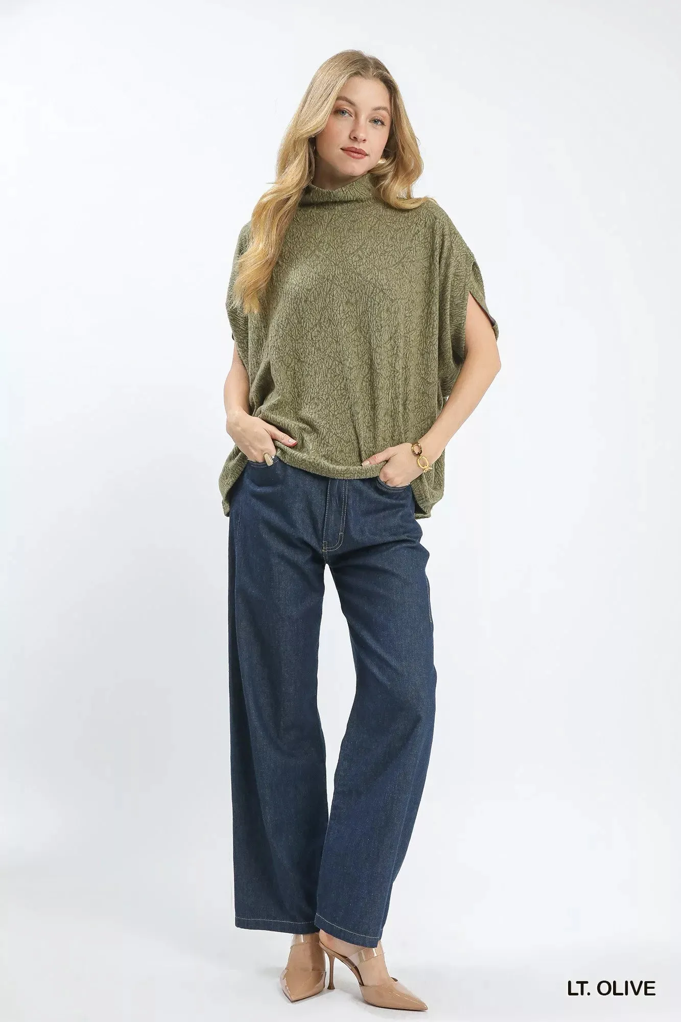 Umgee Textured Mock Neck Relaxed Top sold by Charming Charlie product image thumbnail 2