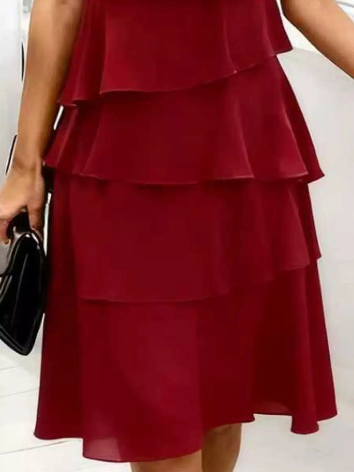 Full Size Ruffled Layered Petal Sleeve Dress Plus Size sold by Charming Charlie product image thumbnail 3