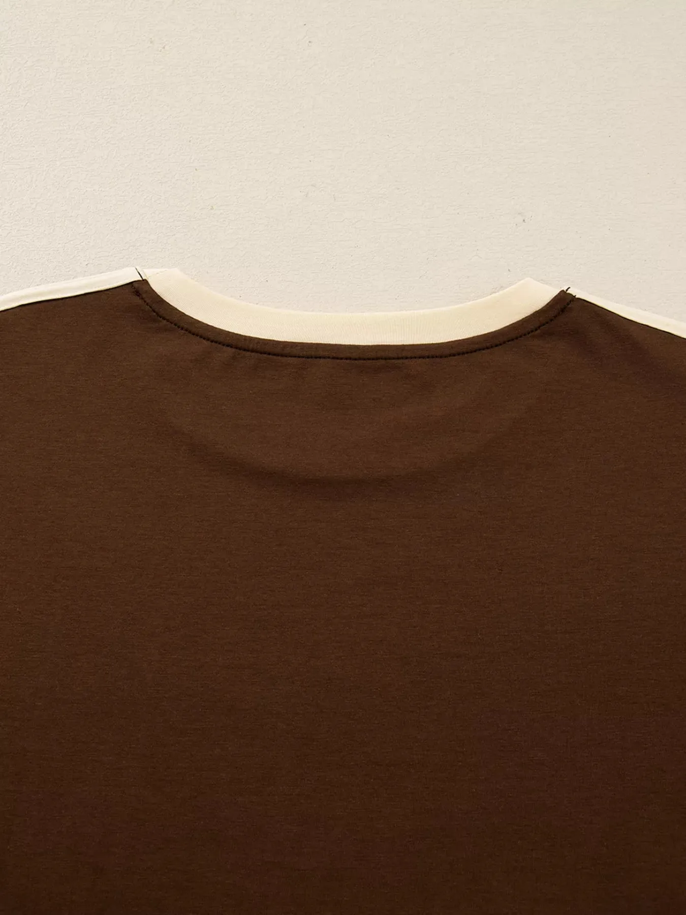 Striped Accent Contrast Crew Neck Long Sleeve T Shirt sold by Charming Charlie product image thumbnail 5