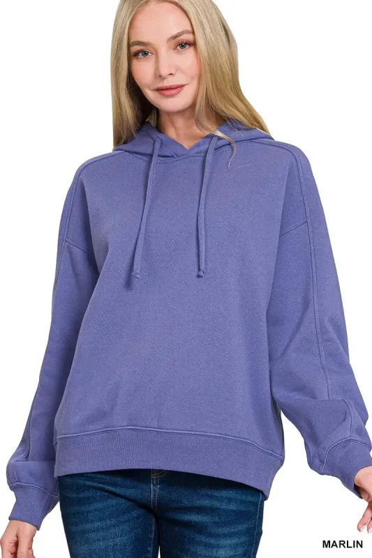 Zenana Drawstring Relaxed Fit Fleece Hoodie sold by Charming Charlie