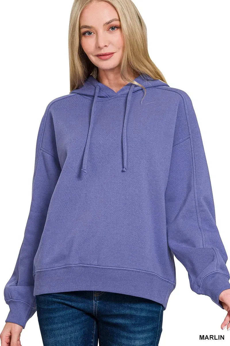Zenana Drawstring Relaxed Fit Fleece Hoodie sold by Charming Charlie