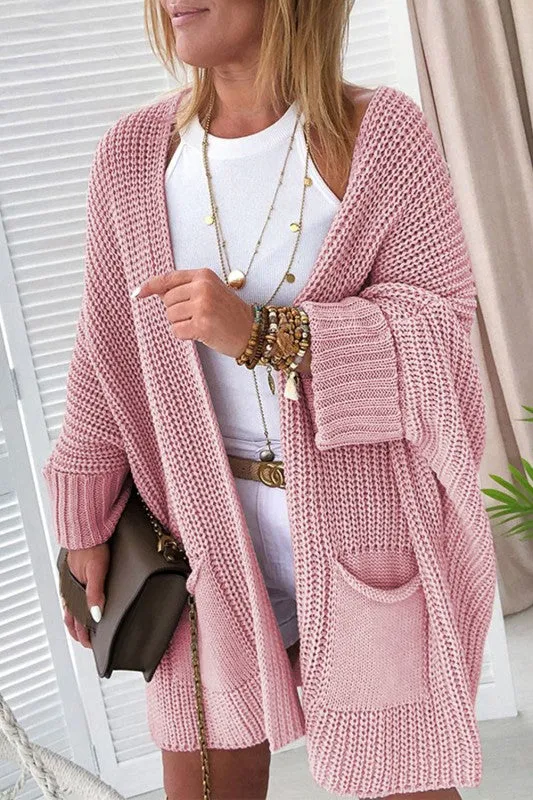 Oversized Fold Over Sleeve Open Front Cardigan sold by Charming Charlie