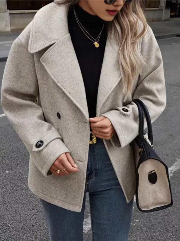 Double-Breasted Wool Blend Casual Jacket sold by Charming Charlie