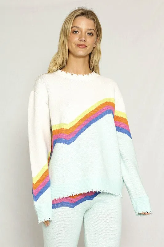 Retro stripe sweater sold by Charming Charlie
