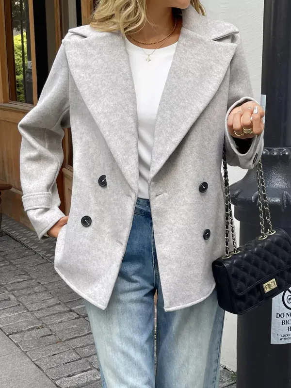 Wool Blend Double-Breasted Jacket sold by Charming Charlie