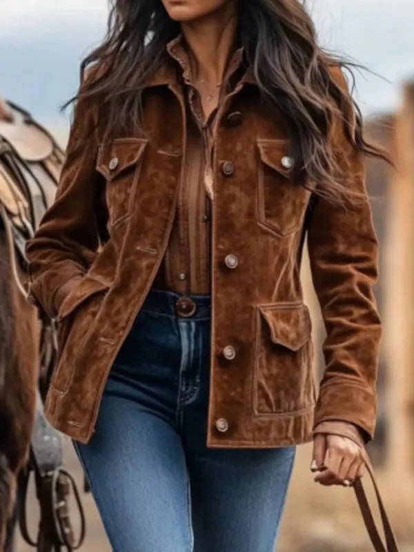 Full Size Button-Down Long Sleeve Jacket Plus Size sold by Charming Charlie