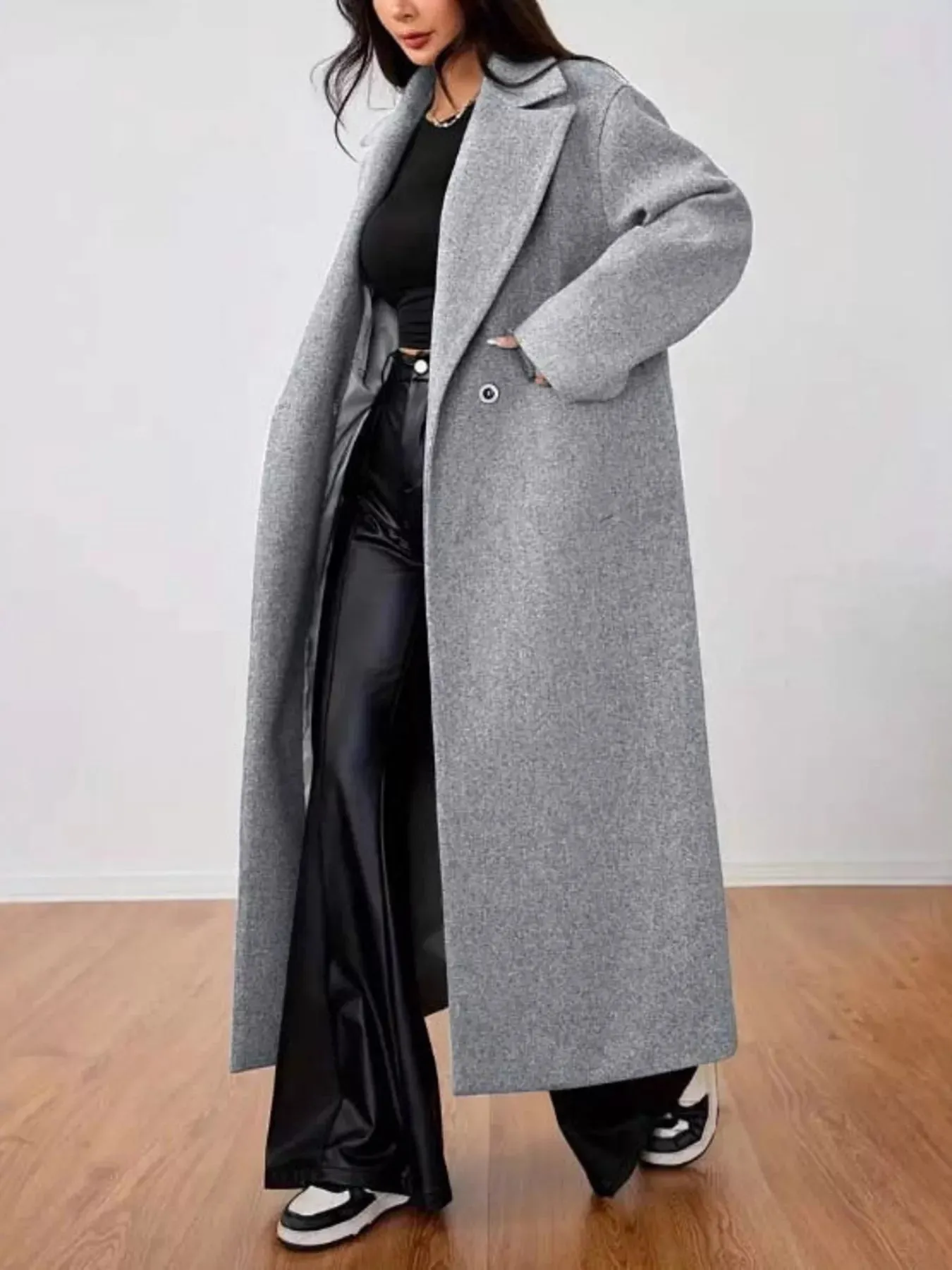 Wool-Blend Longline Overcoat sold by Charming Charlie product image thumbnail 3