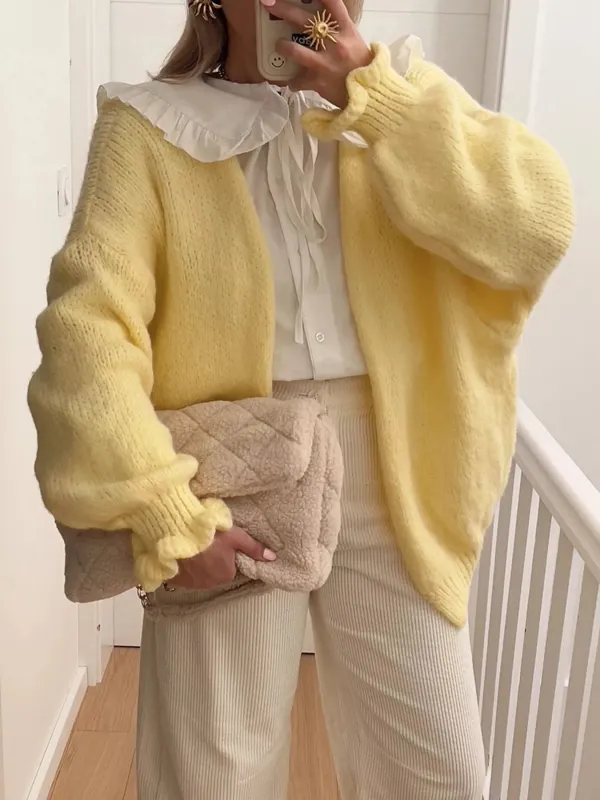 Open Front Ribbed Hem Cardigan sold by Charming Charlie