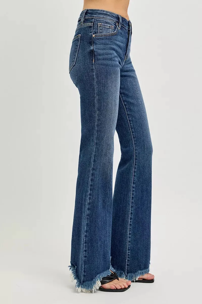 RISEN Full Size Mid Rise Flare Frayed Hem Jeans Plus Size sold by Charming Charlie product image thumbnail 4