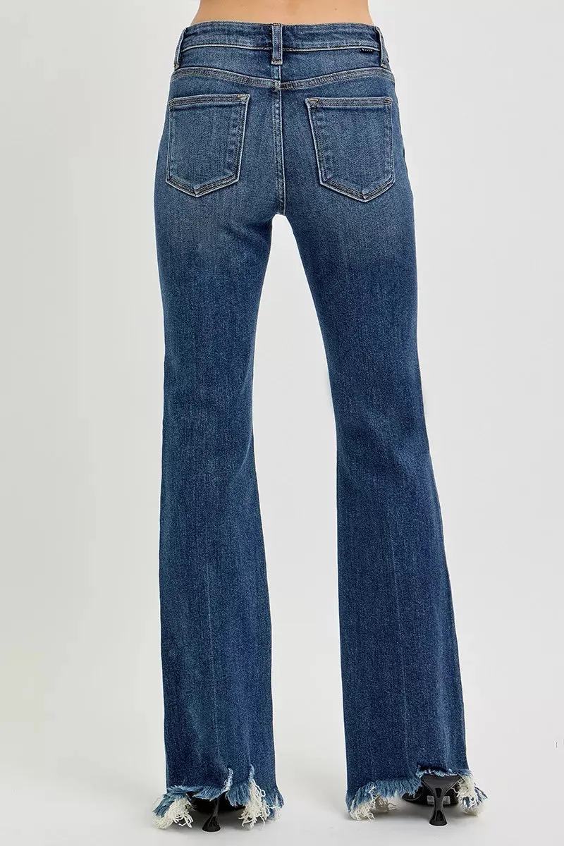 RISEN Full Size Mid Rise Flare Frayed Hem Jeans Plus Size sold by Charming Charlie product image thumbnail 5