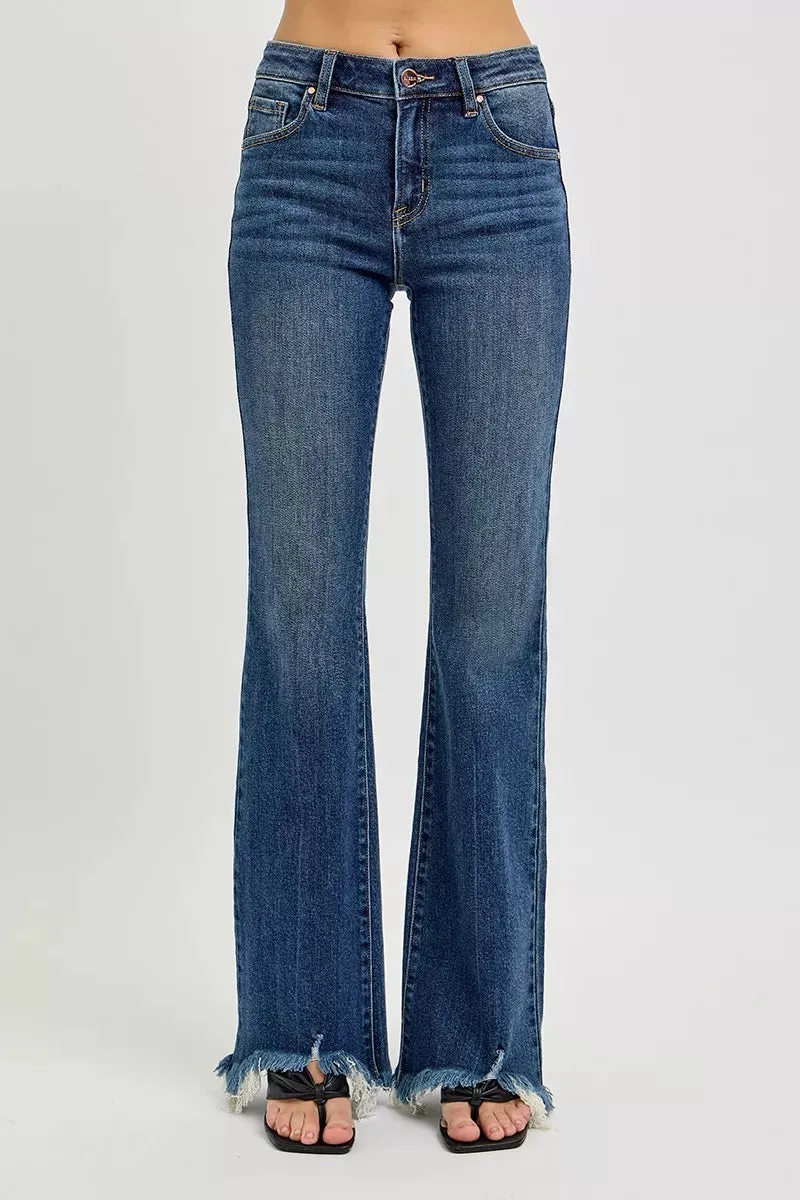 RISEN Full Size Mid Rise Flare Frayed Hem Jeans Plus Size sold by Charming Charlie product image thumbnail 3