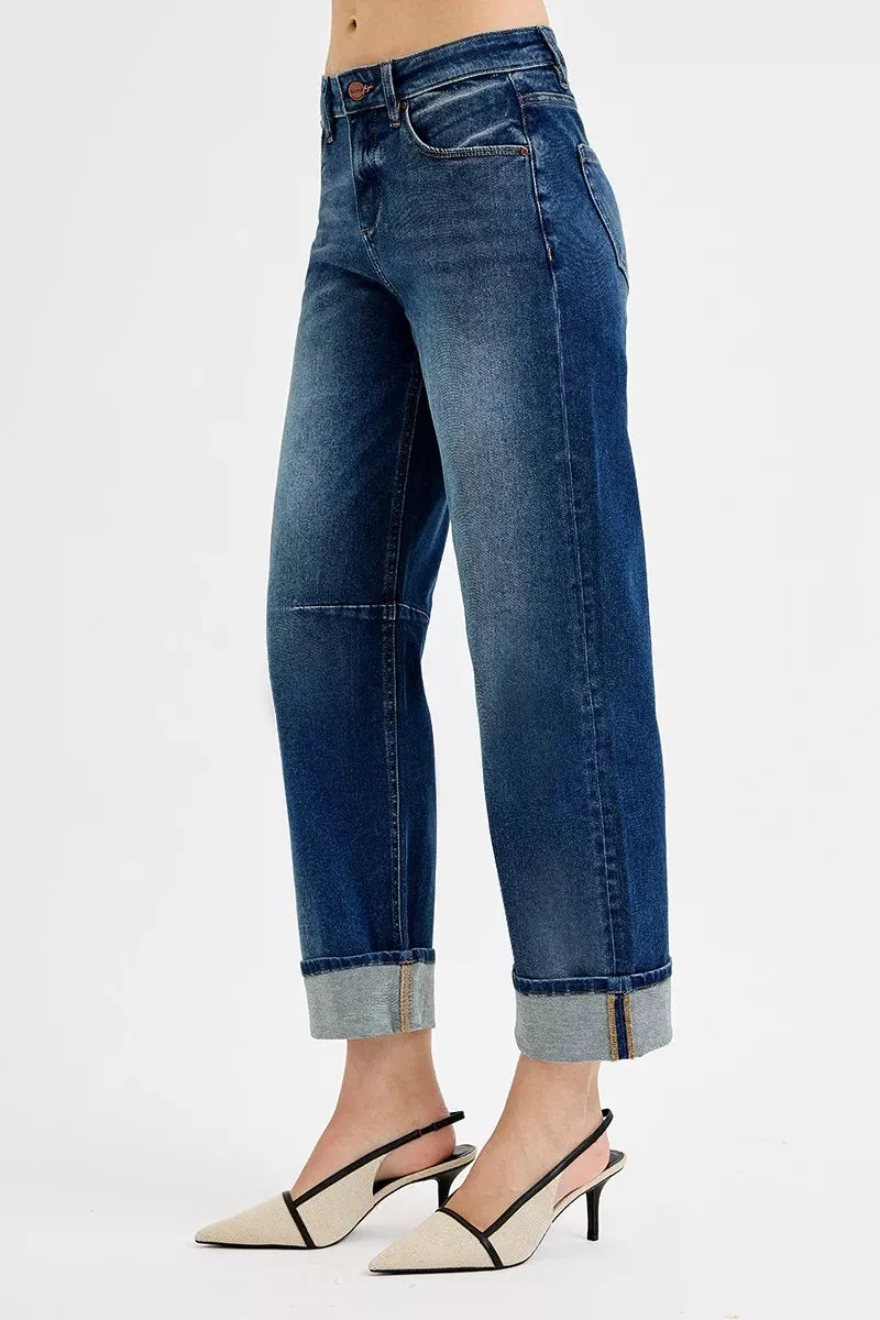 RISEN Slouchy Crop Barrel Cuffed Jeans sold by Charming Charlie product image thumbnail 4