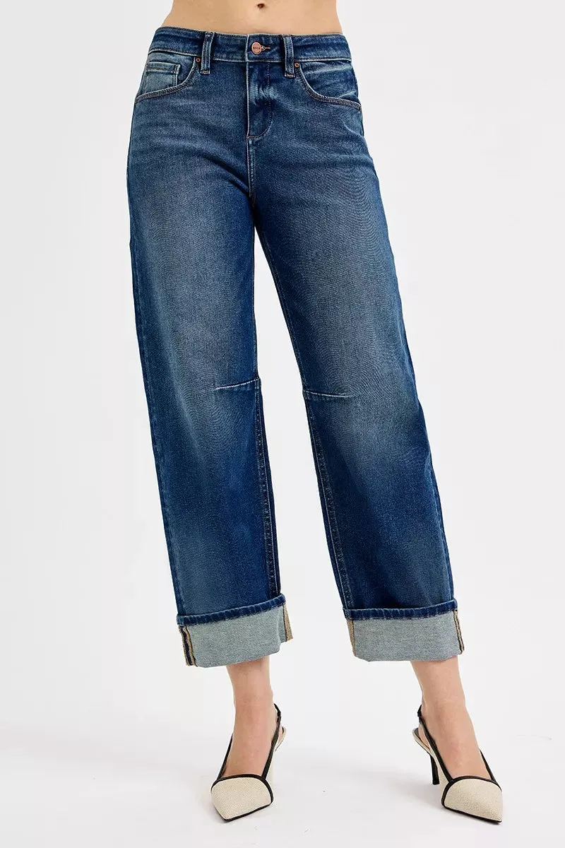 RISEN Slouchy Crop Barrel Cuffed Jeans sold by Charming Charlie