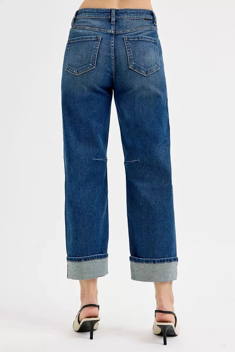 RISEN Slouchy Crop Barrel Cuffed Jeans sold by Charming Charlie product image thumbnail 5