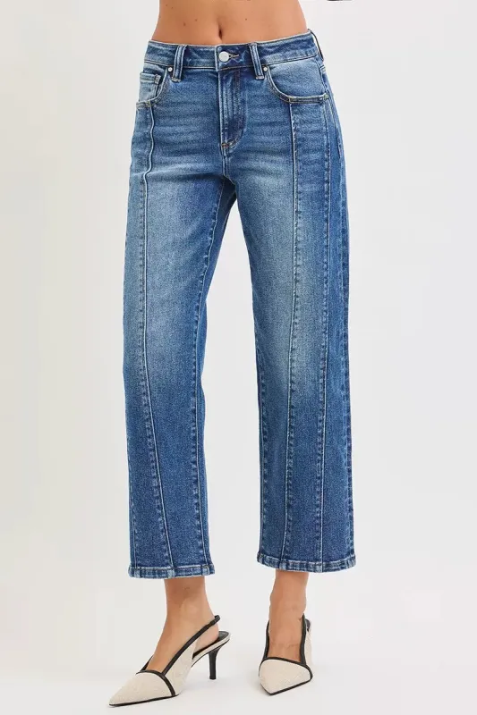 RISEN High Rise Crop Straight Jeans sold by Charming Charlie