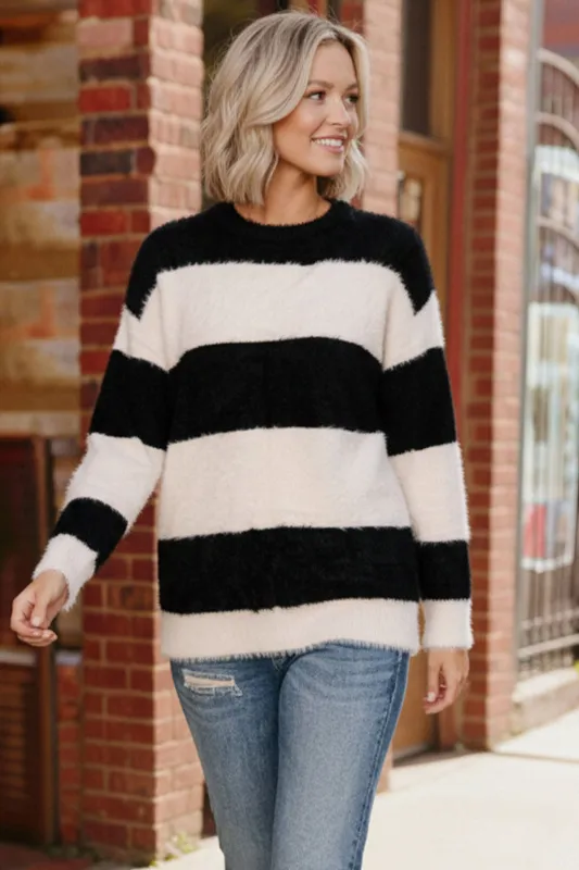Downtown Darling Wide Stripe Sweater sold by Charming Charlie