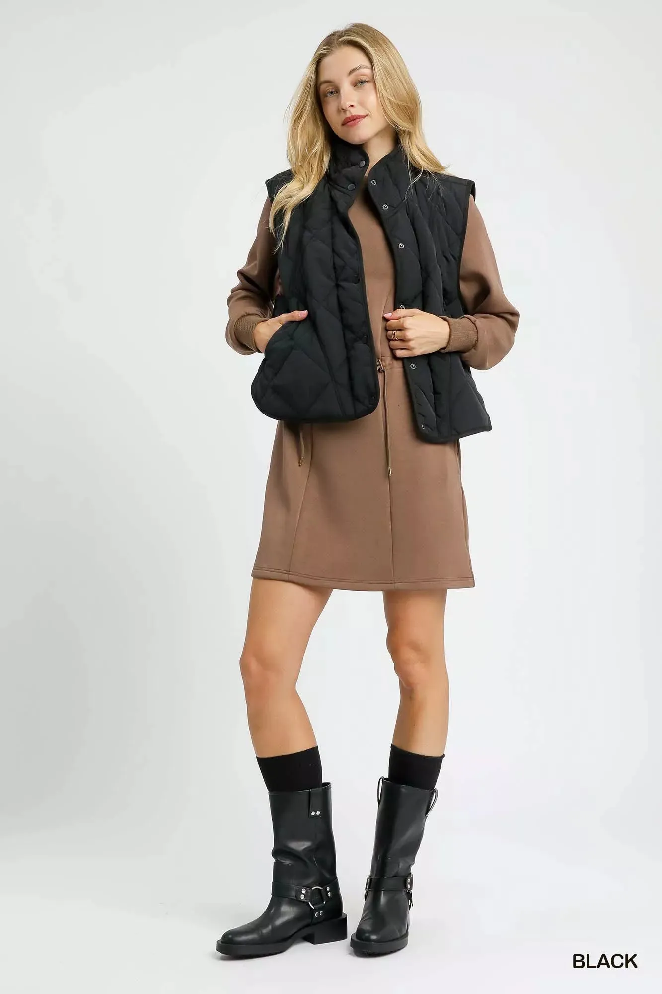 Umgee Quilted Snap-Front Puffer Vest sold by Charming Charlie product image thumbnail 4