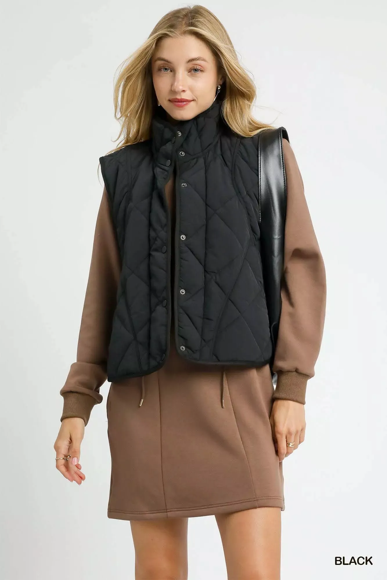 Umgee Quilted Snap-Front Puffer Vest sold by Charming Charlie