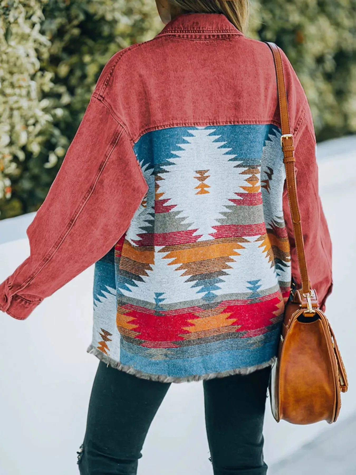 Aztec Print Button Up Jacket sold by Charming Charlie product image thumbnail 2