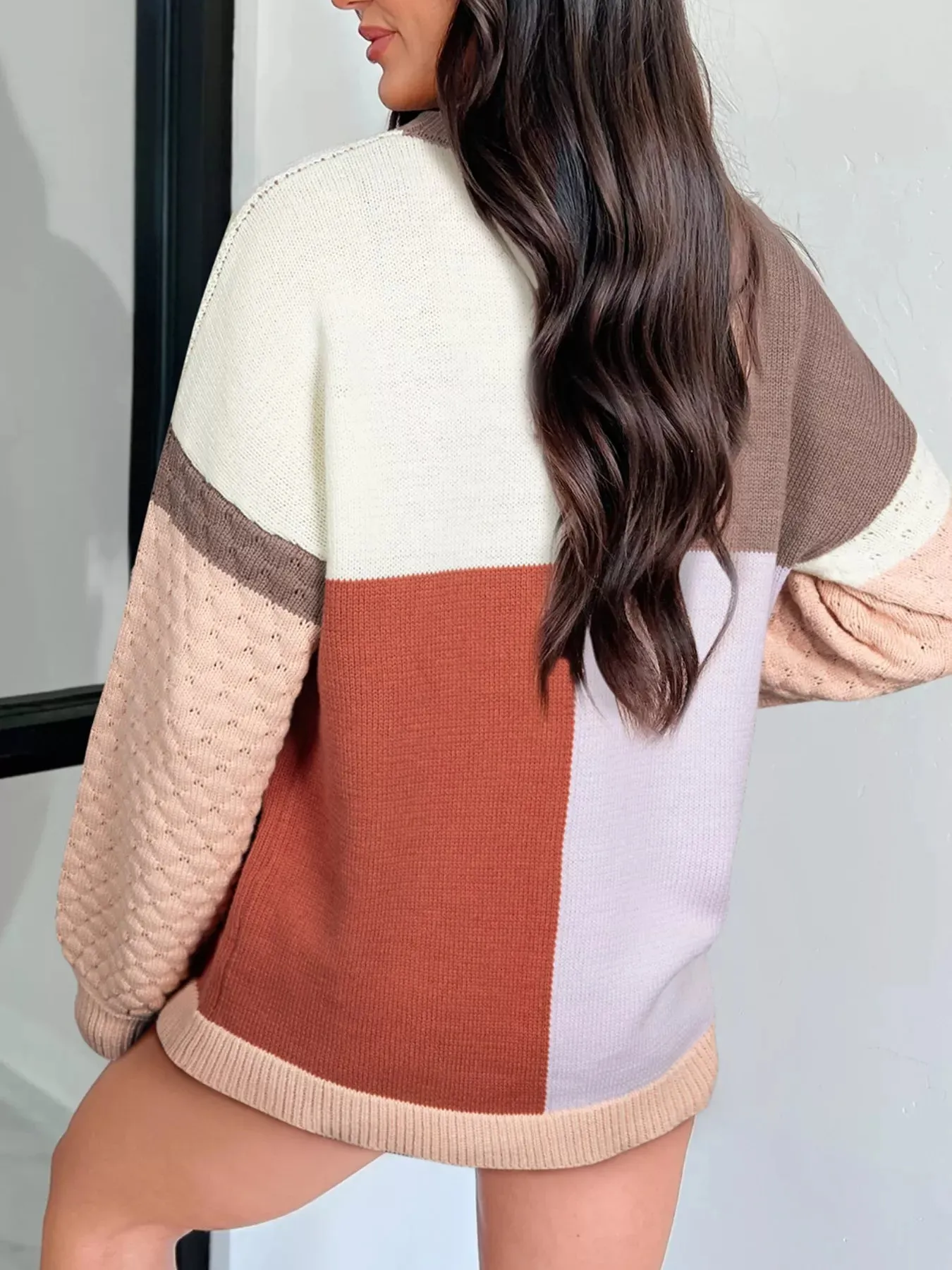 Color Block Textured Knit Sweater sold by Charming Charlie product image thumbnail 2
