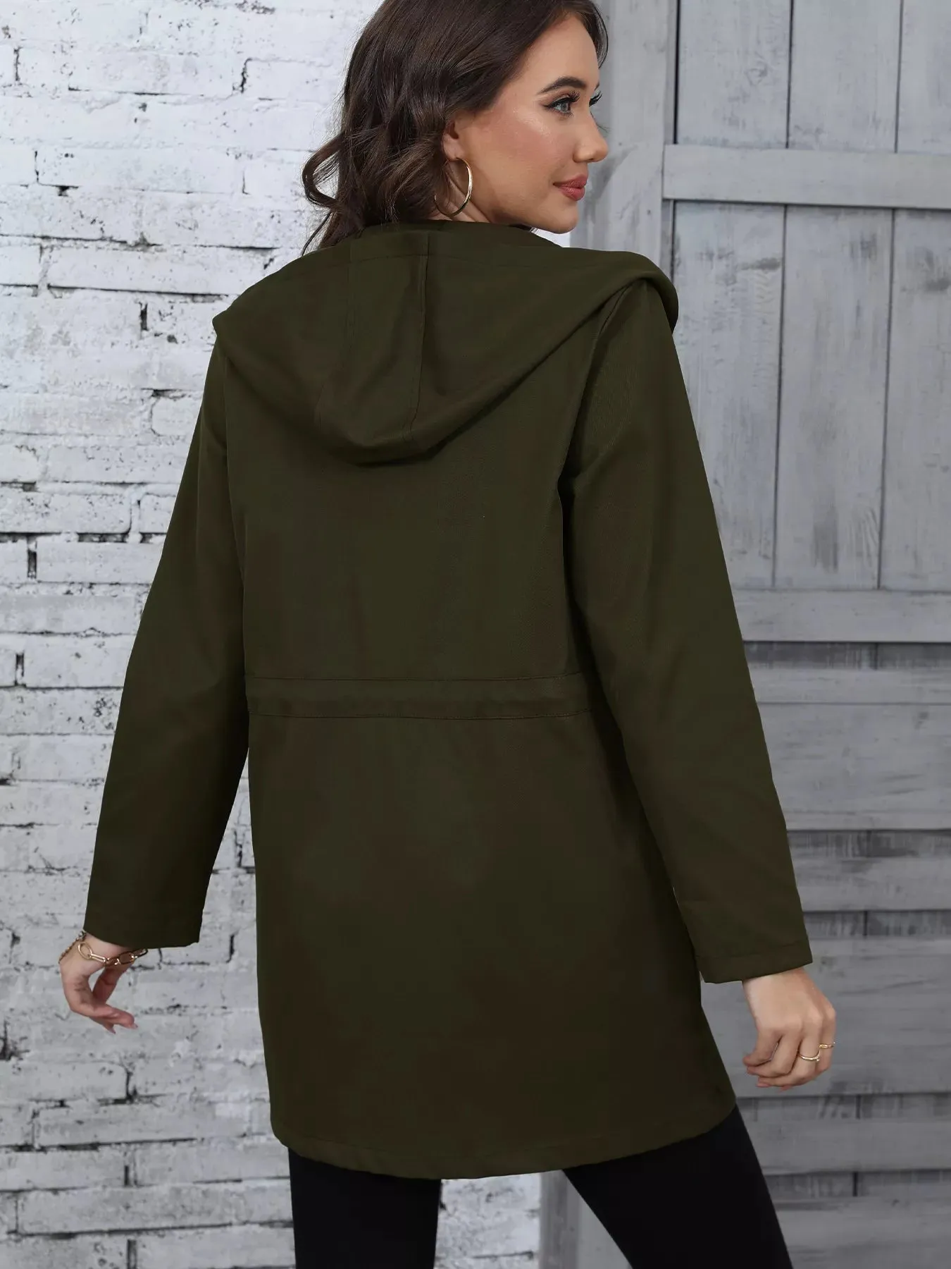 Hooded Drawstring Waist Casual Outerwear sold by Charming Charlie product image thumbnail 2