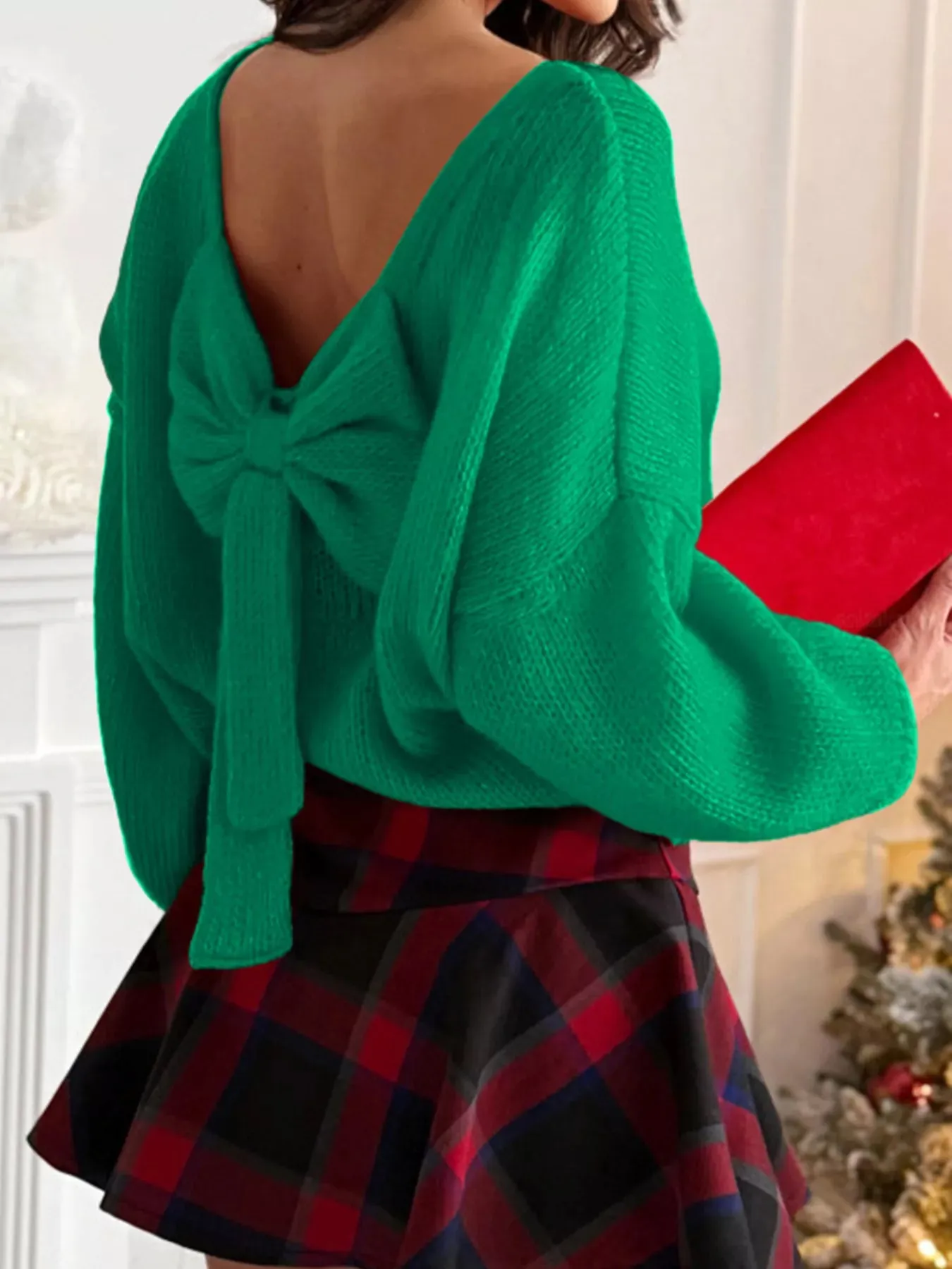 Back Bowknot Long Sleeve Sweater sold by Charming Charlie product image thumbnail 4