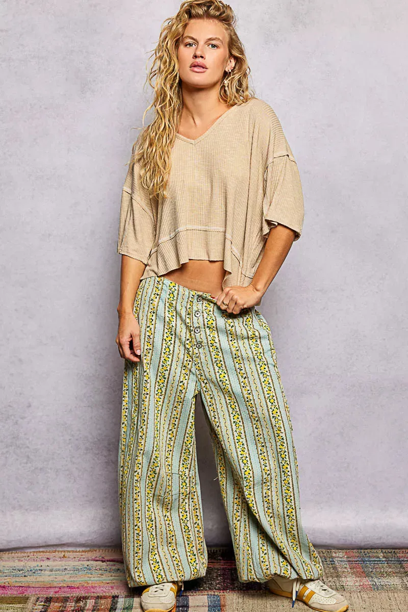 POL Short Sleeve Ccopped Rib T-Shirt with Contrast Stitch Detail sold by Charming Charlie product image thumbnail 5