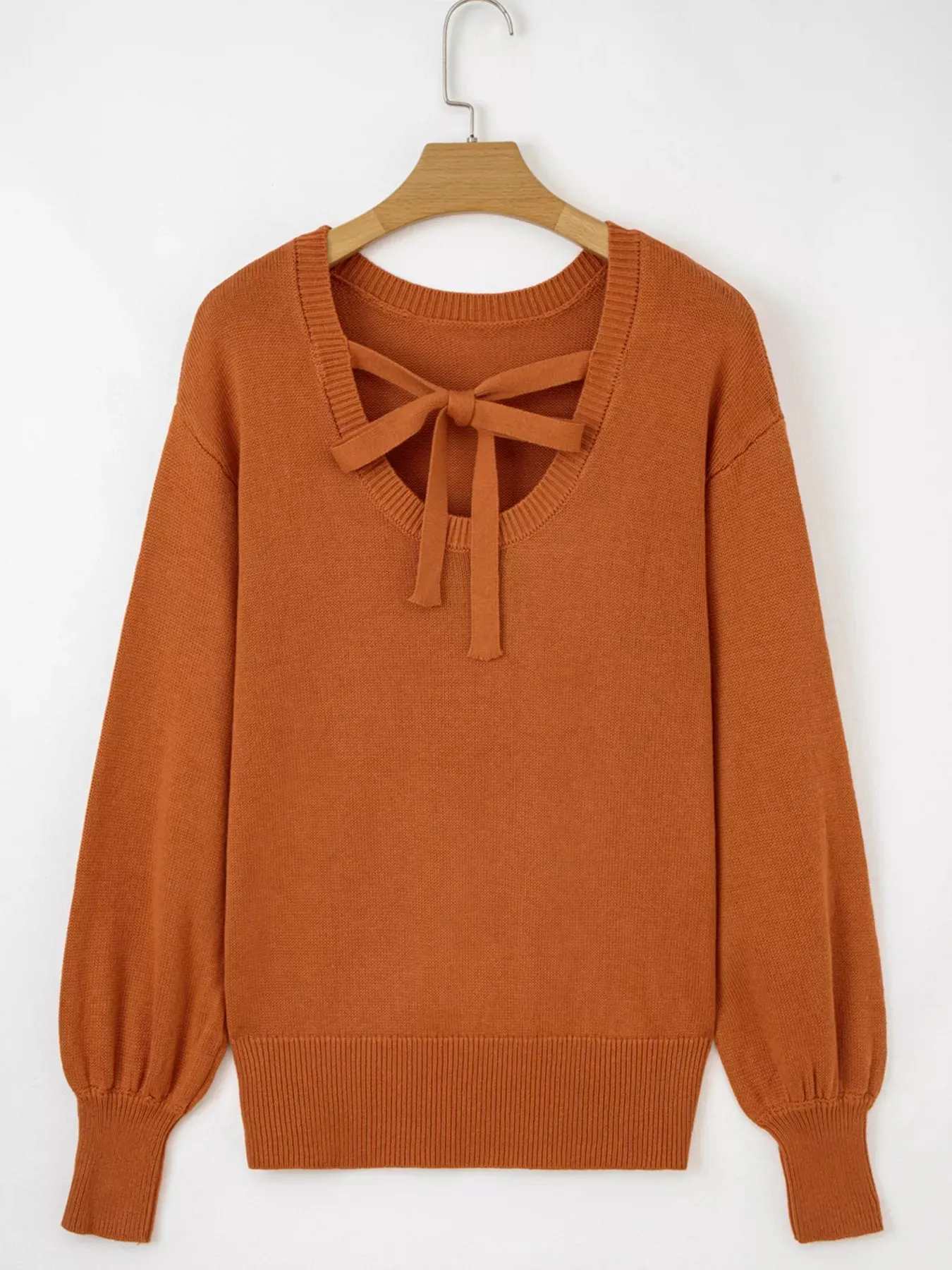 Solid Color Ribbed Trim Drop Shoulder Sweater sold by Charming Charlie product image thumbnail 3