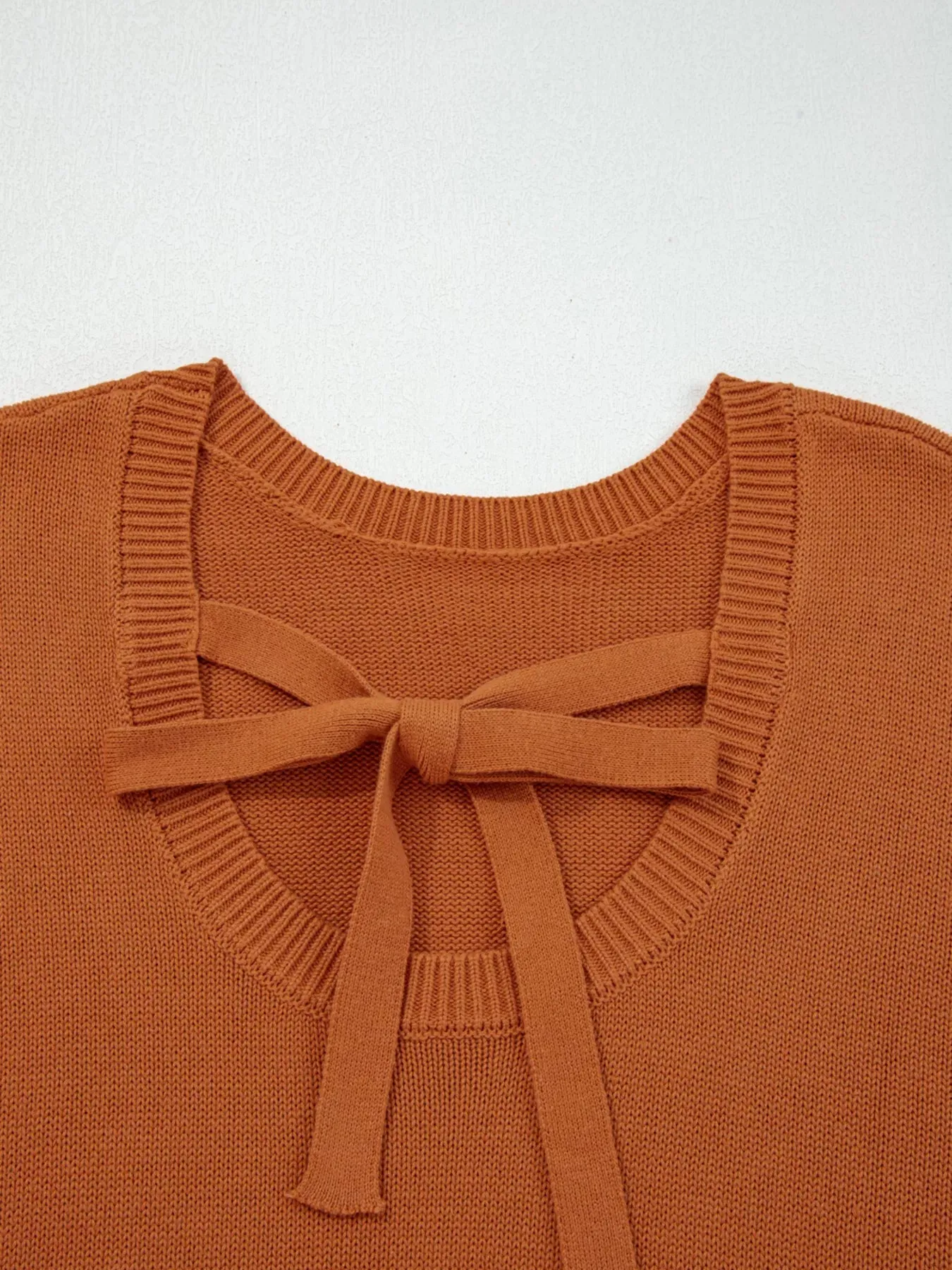 Solid Color Ribbed Trim Drop Shoulder Sweater sold by Charming Charlie product image thumbnail 4