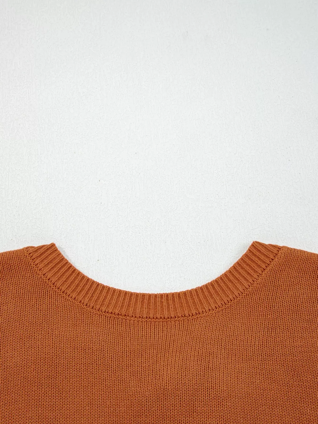 Solid Color Ribbed Trim Drop Shoulder Sweater sold by Charming Charlie product image thumbnail 5