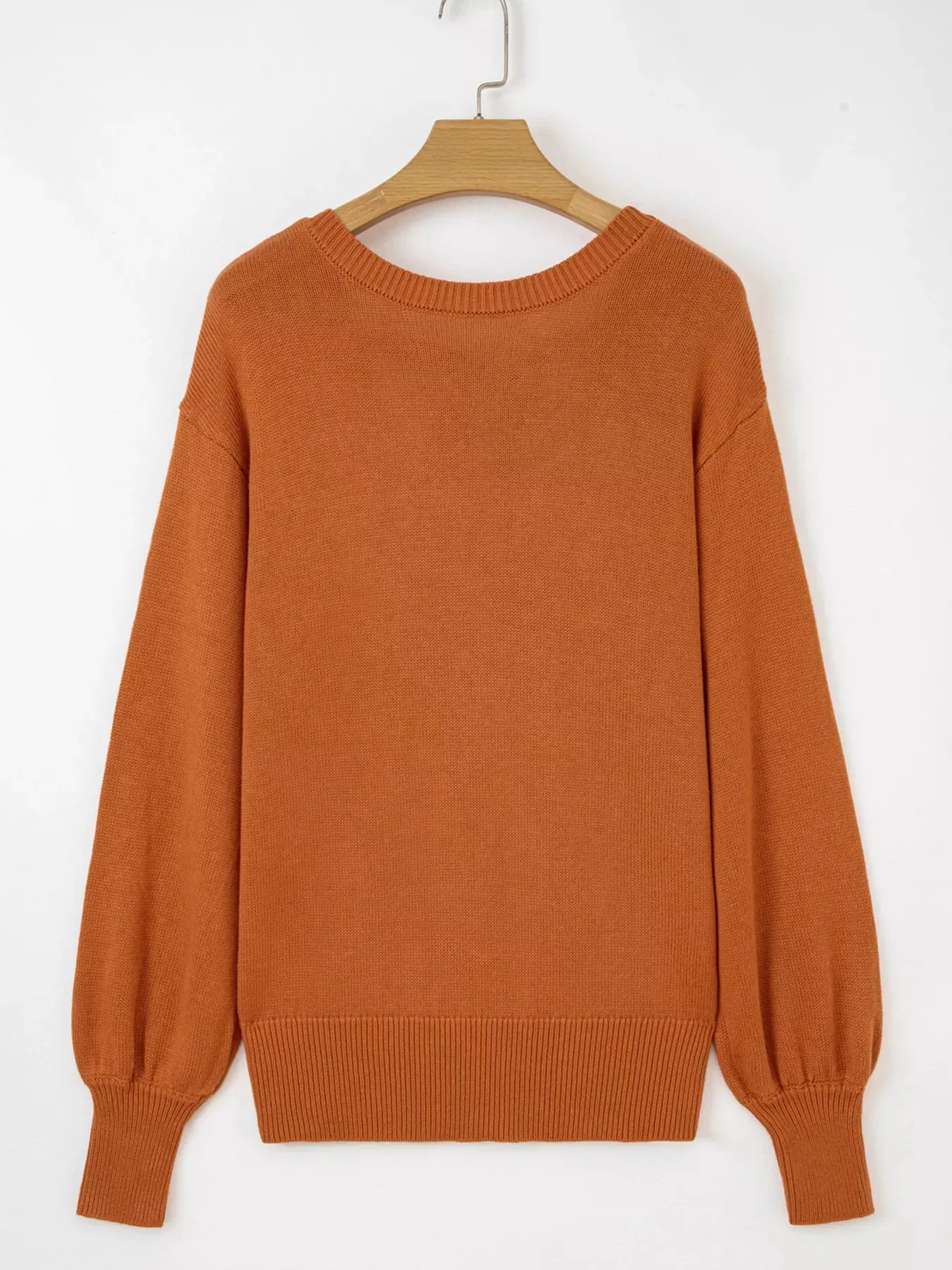 Solid Color Ribbed Trim Drop Shoulder Sweater sold by Charming Charlie product image thumbnail 2
