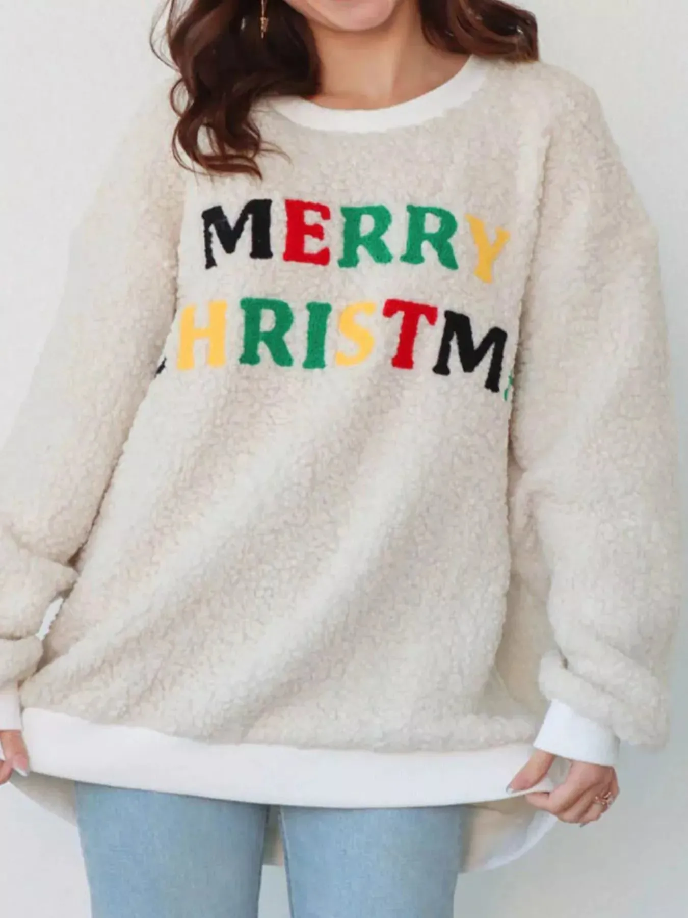 Merry Christmas Sherpa Fleece Sweatshirt sold by Charming Charlie product image thumbnail 2