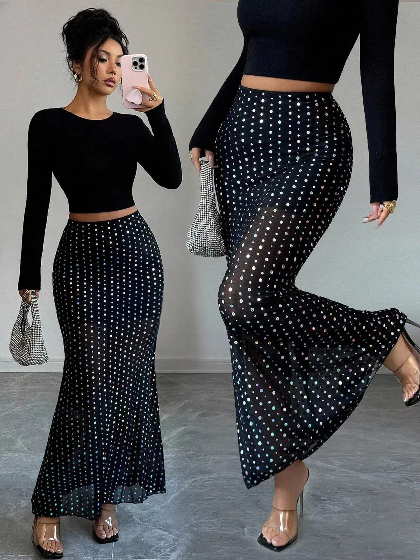 Polka Dot Maxi Skirt sold by Charming Charlie product image thumbnail 5