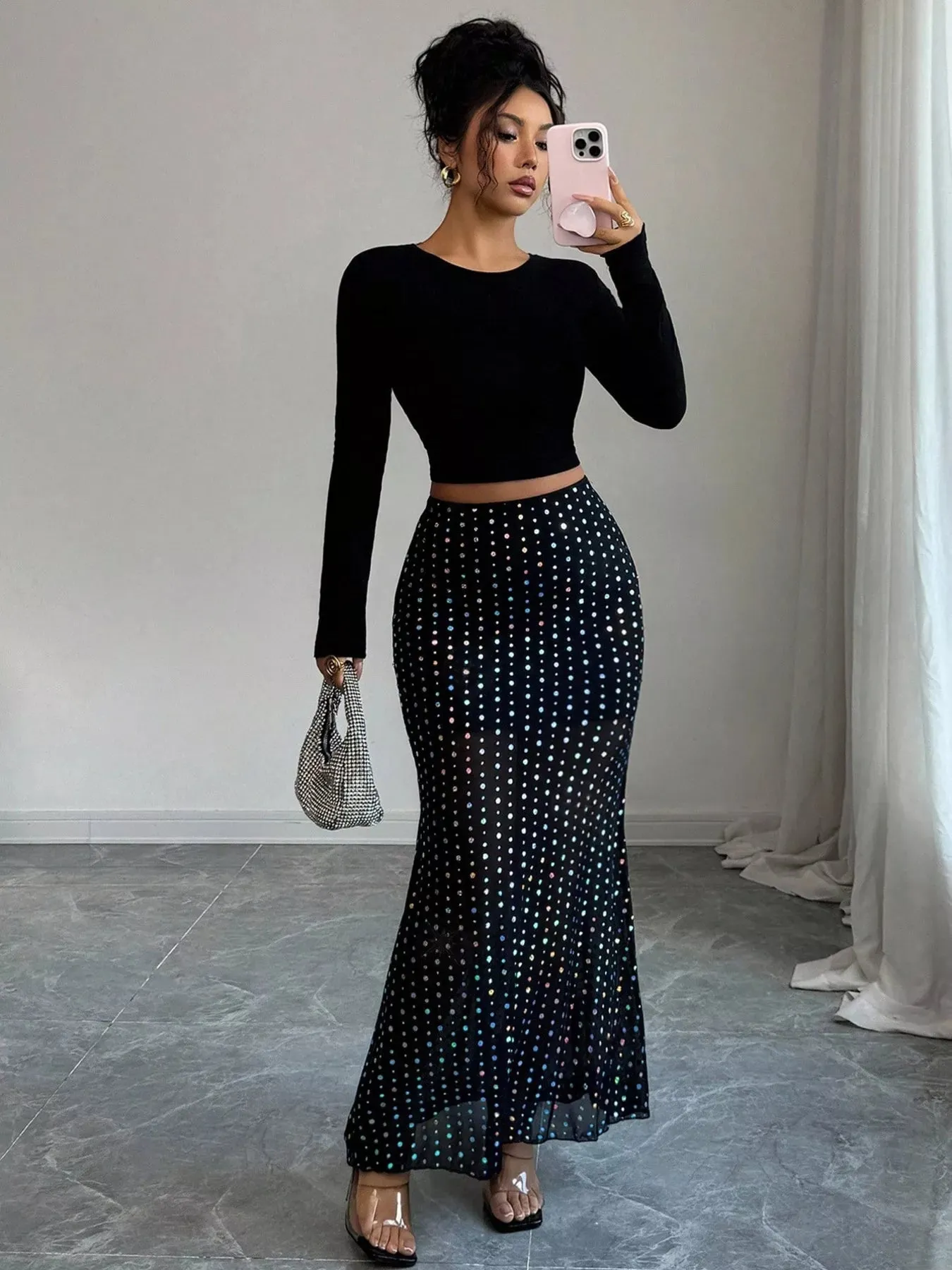 Polka Dot Maxi Skirt sold by Charming Charlie product image thumbnail 3